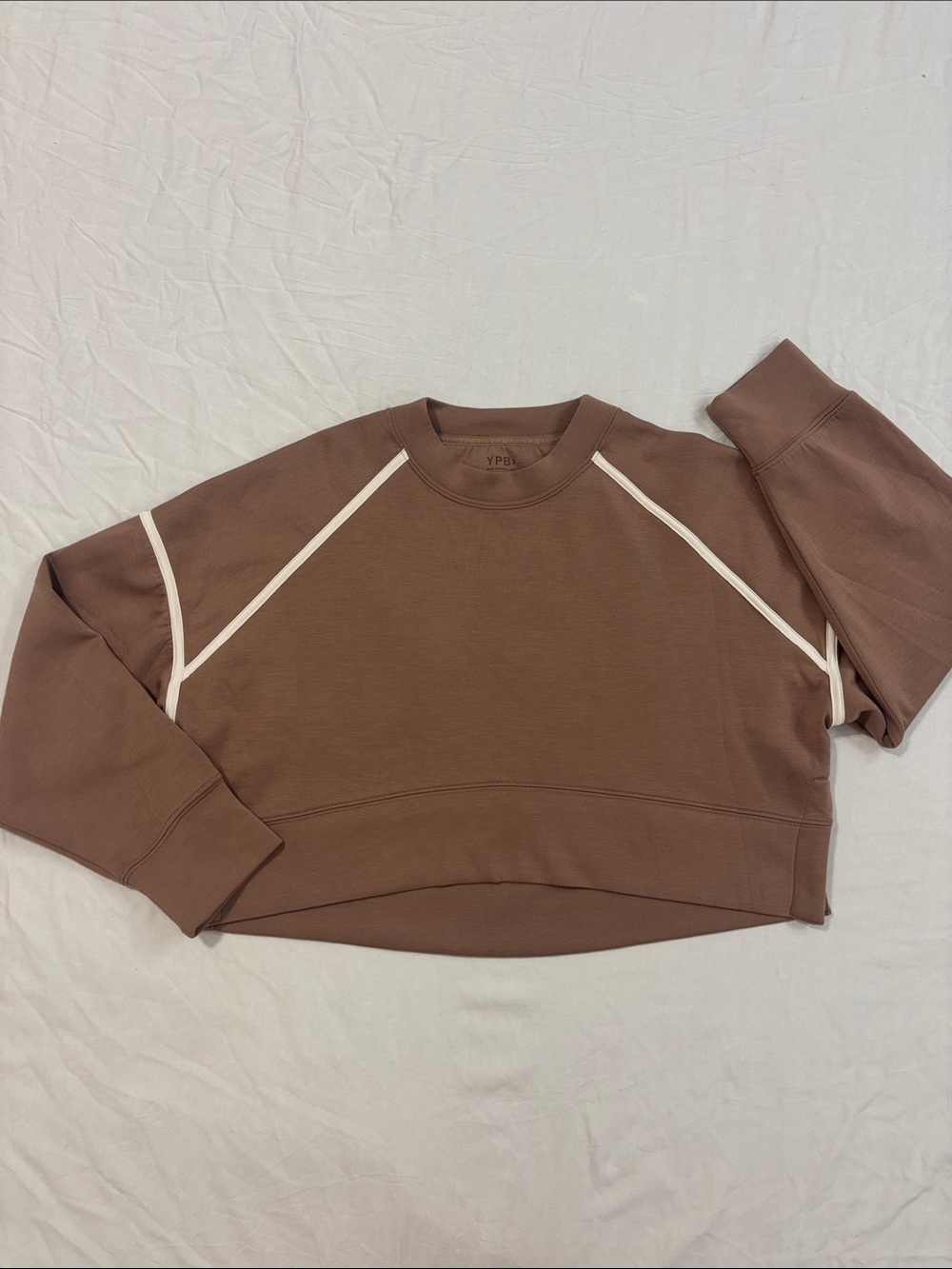 Abercrombie YPB Neoknit cropped sweatshirt in brown color